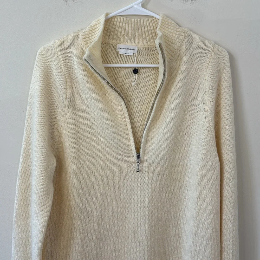 NWOT Lovers & Friends Anthea Sweater Dress Ivory Size Large - Picture 5 of 10
